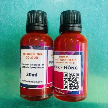Màu Alcohol Ink pha Epoxy Resin tạo hiệu hứng loang và kéo sợi 30ml - Màu PINK - Hồng 