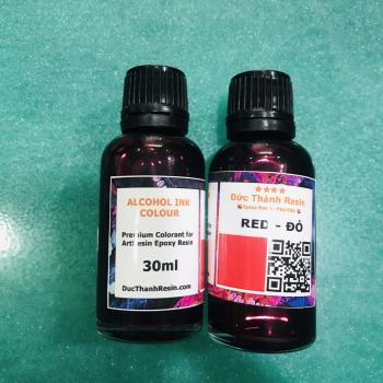 Màu Alcohol Ink pha Epoxy Resin tạo hiệu hứng loang và kéo sợi 30ml - Màu Red - Đỏ