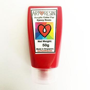 Màu Acrylic Đỏ - RED chuyên dùng pha Epoxy Resin - Hộp 50g