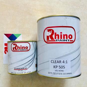 Sơn bóng 2K 2 thành phần cao cấp, tự phẳng mặt, kháng UV độ bề cao Rhino Paint KP 505 1.25kg